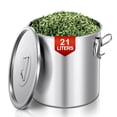 thumbnail image 7 of FOHERE 21 LT Stainless Steel Airtight Canister for Kitchen, Rice Food Storage Containers,10-25Lbs Metal Bucket Food Storage Container for Rice, Flour, Grain, Coffee, 7 of 7
