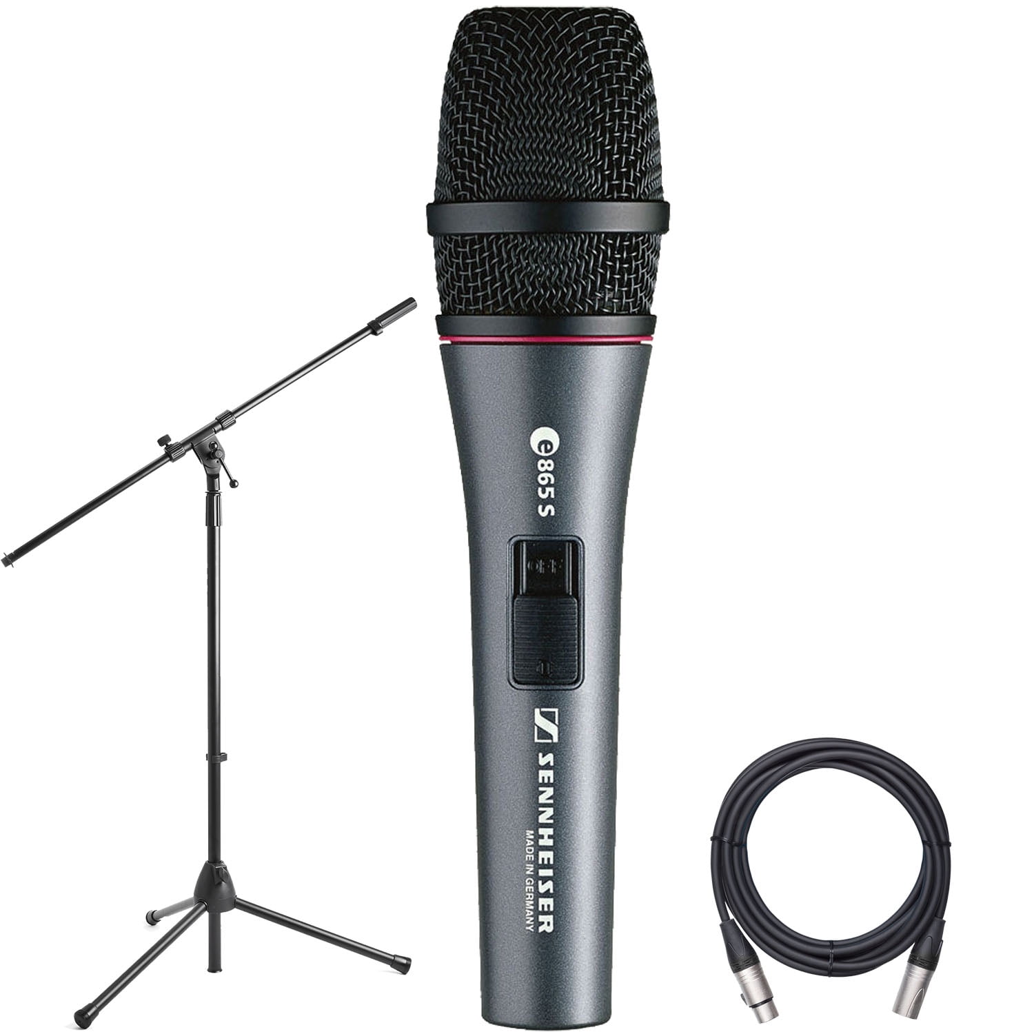 Sennheiser e865 S Lead Vocal Condenser Microphone (with Switch) + Stand