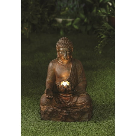 Rusty Buddha with LED Light