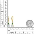 thumbnail image 2 of Gem Stone King 18K Yellow Gold Plated Silver White Moissanite and Green Nano Emerald Dangle Earrings for Women with Lab Grown Diamond (4.83 Cttw, Oval 9X7MM), 2 of 3