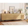 thumbnail image 2 of WAMPAT 94.5" Large Sideboard Buffet Cabinet with 8 Drawers and 2 Doors, 3 IN 1 Fluted Sideboard Buffet with Charging Station, Wood Buffet Table Coffee Wine Bar Cabinet for Dining Room, Living Room, 2 of 5