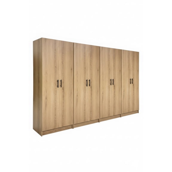 Modex Oak Multi-Purpose Utility Storage Cabinet (4-Piece Set)