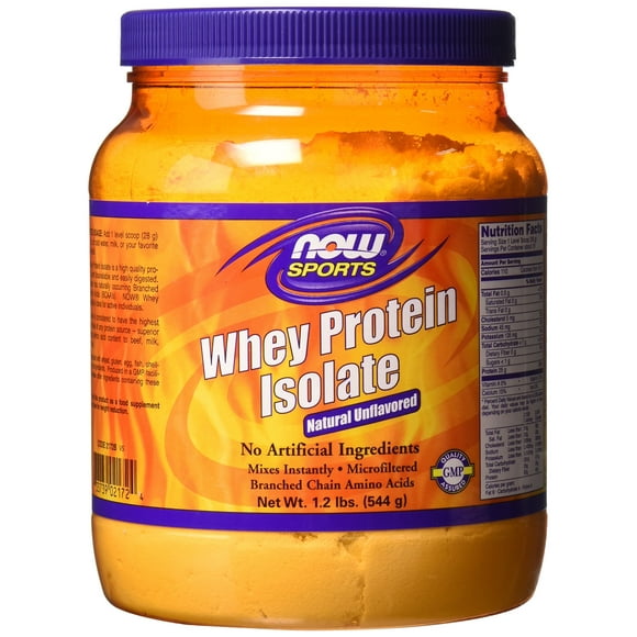 Protein Powder NOW Sports Whey Isolate con BCAA 550 g sin sabor