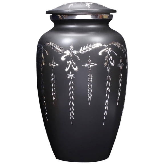 Handcrafted Aluminum Urn - Decorative Memorial Holder for Ashes and Remembrance (Graphite & Metallic Mist)