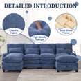 thumbnail image 2 of 106" U Shape Sectional Sofa Cloud Couch for Living Room, Comfy Modular Sofas with Double-layer Cushion, 4 Seat Chenille U-Shaped Sleeper Sofa with Chaise Lounge, Ottoman & Pillows, Navy, 2 of 9