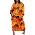 thumbnail image 2 of Qiopertar Vente de Liquidation Robe Longue Imprimée Surdimensionnée Décontractée à Manches Courtes Col en V Longueur Genou Offres de la Semaine Moins de 5$, 2 of 5