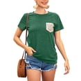 thumbnail image 1 of Túnica de mujer con bolsillos de lentejuelas y cuello redondo, talla M, blusa de verano verde brillante, 1 of 5