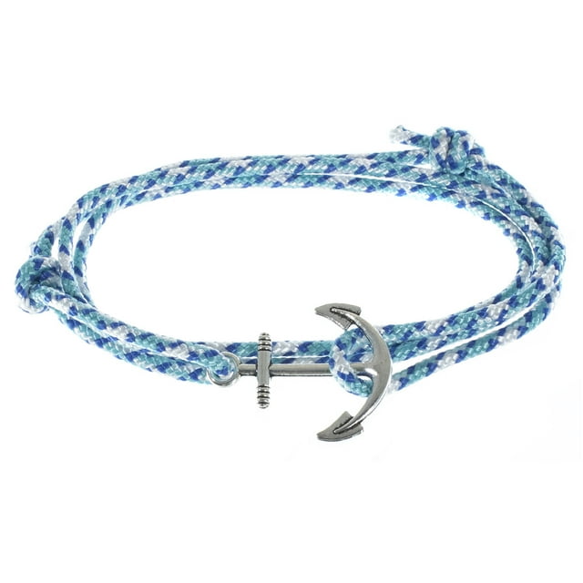 Men's Adjustable Nautical Anchor and Fish Hook Wrap Cuff Bracelets