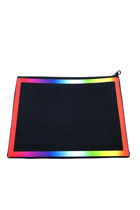 Pre-Owned LOUIS VUITTON M30347 Taiga Pochette Chain Clutch Bag Leather Men's Noir x Rainbow...