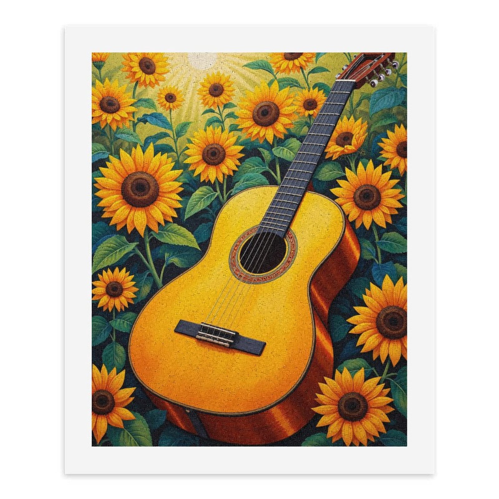 Paint By Numbers Kit for Adults Beginner - DIY Sunflower Acoustic Melody Art Canvas Painting Kits for Adults, Frameless Paint By Number for Adults for Home Wall Decor 16x20 Inch