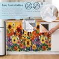 thumbnail image 5 of Colorful Flowers Cabinet Curtain 35"Wx35"L, Dustproof Under Sink Skirt with Self Adhesive Tape, Farmhouse Sunflower Daisy Cabinet Curtain Cover for Kitchen Sink, Bathroom Vanity, Laundry Room, 5 of 9