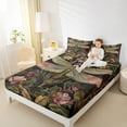 thumbnail image 4 of Manfei Cartoon Dragonfly Queen Sheet Sets for Kids, Mystic Bohemian Animal Flat Sheet, Tribal Western Damask Queen Fitted Sheet, Super Cozy Room Decor, 4-Piece, 4 of 7