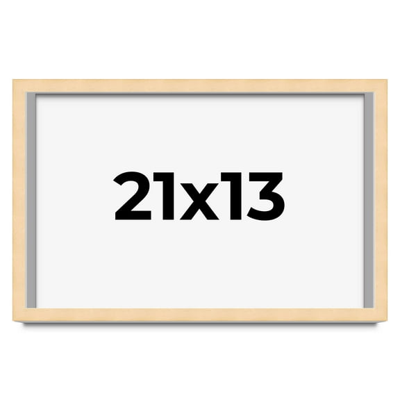21x13 Frame Natural Wood Picture Frame | 0.75 Inch Moulding Width | with UV Acrylic Plexiglass,