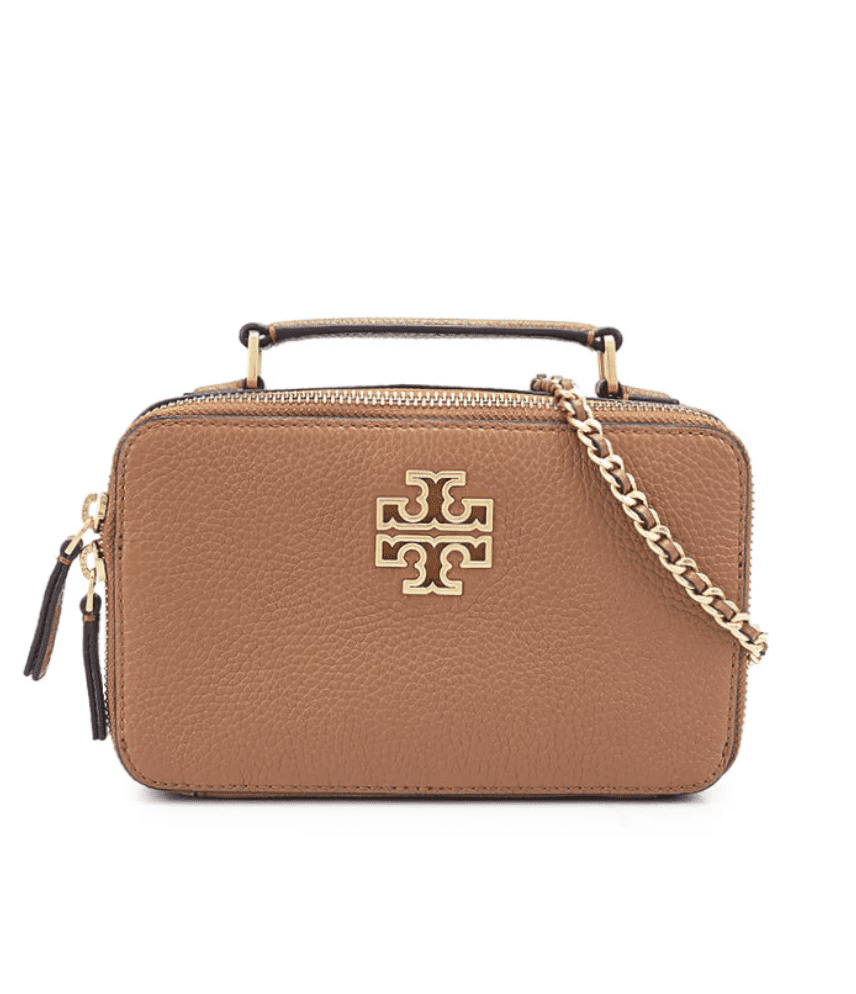 Tory Burch 150258 Emerson Moose Brown Saffiano Leather With Gold