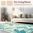 thumbnail image 2 of ODIKA 6'x9' Machine Washable Non-Slip Area Rug, Tropical Leaf Medley with Flowing Botanical Vines Motif High Traffic Rug, Teal, 199369, 2 of 7