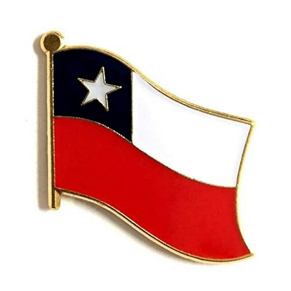Wholesale Pack of 50 Chile International Single Flag Lapel Pins, 50 Chilean Enamel Tie & Hat Pin Badges with Over 100 Countries Available