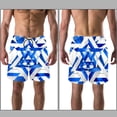thumbnail image 3 of luoweisi Men's Beach Shorts Quick Dry Swim Trunks with Mesh Lining Blue and White Geometry XL, 3 of 5