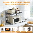 thumbnail image 2 of Towond Adjustable Microwave Stand, Countertop Organizer with Hooks, Expandable Shelf for Kitchen Appliances Black, 2 of 8