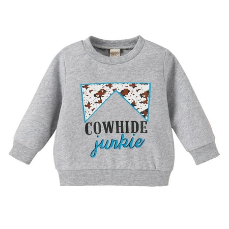 

Toddler Boys Girls Long Sleeve Cartoon Letter Prints T Shirt Tops Pullover Clothes