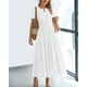 thumbnail image 2 of Vestido casual BTFBM para mujer, verano 2025, cuello en V, blanco, XXL, 2 of 9