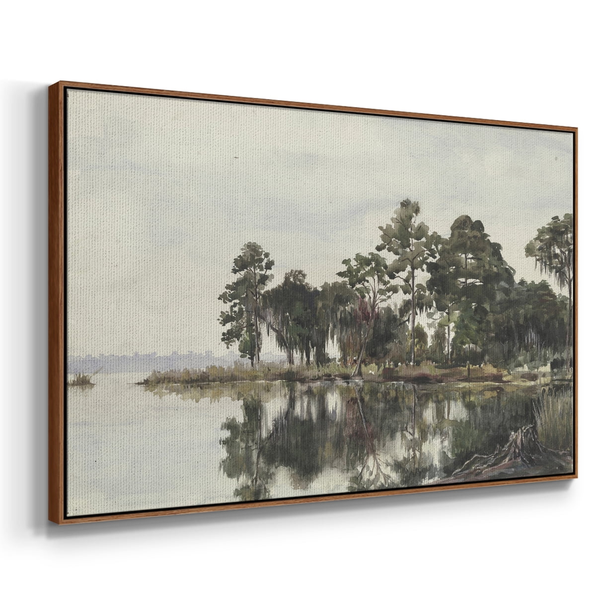 Vintage Landscape-XL By Wexford Home Framed in Walnut Wood Gallery Wrapped Canvas 17 in. x 25 in.