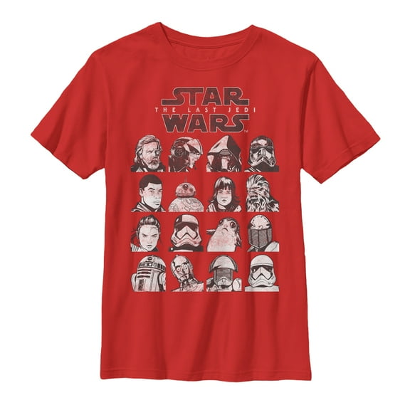 Boy's Star Wars The Last Jedi Character Page Graphic Tee Red Small