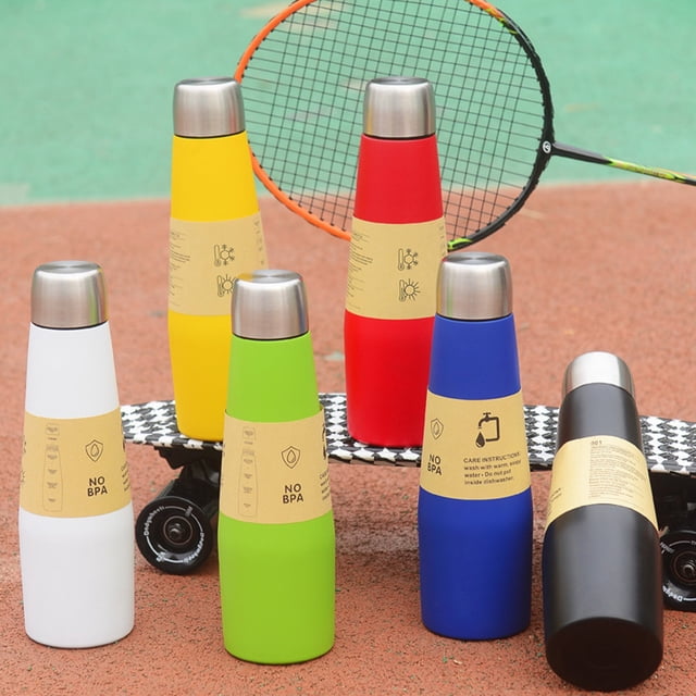 Vaso aislado al vacío de gran capacidad de 532 ml con tapa impermeable - Botella de agua deportiva de acero inoxidable 304 para bebidas calientes y frías