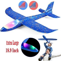 TRARIND 18.9" Flying Glider Planes Foam Flight Mode Throwing Air Plane with Flash LED Light Aerobatic Airplane Outdoor Sport Game Toys for Kids 3 4 5 6 7 Year Old Boy Birthday Christmas Gift
