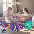 thumbnail image 4 of ODIKA 8'x10' Machine Washable Non-Slip Area Rug, Enchanting with Abstract Curves and Waves High Traffic Rug, Blue, 395746, 4 of 5