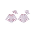 thumbnail image 2 of BemeyourBBs Toddler Baby Girls One Piece Swimsuit Infant Girl Bathing Suit Striped Bow Swimwear Zipper Long Sleeve Rash Guard with Hat Newborn Swimsuit Summer Pool Beachwear, 2 of 9