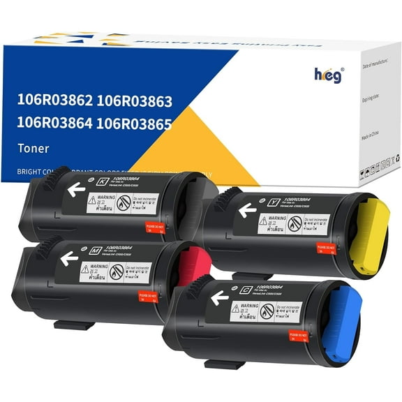 C500 Toner Cartridge Compatible for Xerox VersaLink C500 C500N C500DN C505 C505N C505DN Black Cyan Magenta Yellow Toner(4 Pack)
