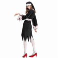 thumbnail image 3 of Blood Stained Nun Vampire Costume Game Uniform Halloween Cosplay Costume, 3 of 5