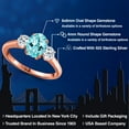 thumbnail image 2 of Gem Stone King 1.86 Ct Oval Blue Apatite White Topaz 18K Rose Gold Plated Silver Ring, 2 of 6