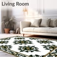 thumbnail image 2 of ODIKA 4'x6' Machine Washable Non-Slip Area Rug, Lodden Heritage Scrollwork with Festive Botanical Medallions Design High Traffic Rug, Green, 615127, 2 of 7