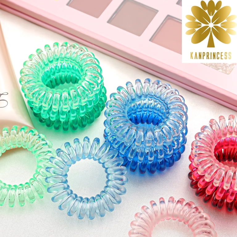KANPRINCESS 27 Pcs Spiral Hair Ties,No Crease Coil Hair Ties  display picture 3