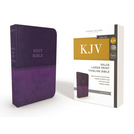 KJV, Thinline Bible, Large Print, Imitation Leather, Red Letter