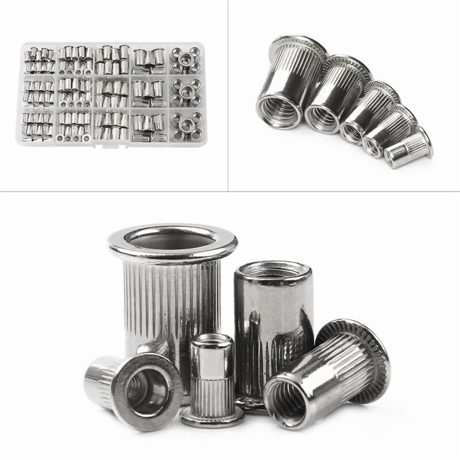 CIRCLE- 150Pcs M3-M8 Mixed Rivet Nut Kit Stainless Steel Rivnut Insert Threaded Nutsert