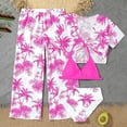ZAROYEAX Girl s 4 Piece Swimsuits Tropical Print Halter Bikini Set zaroyeax-girl-s-4-piece-swimsuits-tropical-print-halter-bikini-set