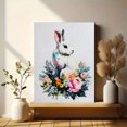 thumbnail image 6 of UXIEQU White Rabbit Colorful Flowers Canvas Print 15.75x11.81 Inches, 6 of 8