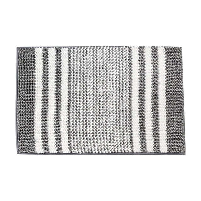 Bath Mats for Bathroom Non Slip Microfiber Floor Mat 40 cm x 60 cm Gray Absorbent Washable Thick Soft Rug