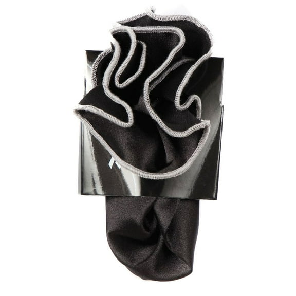 PS-Z-RD-28 - Round Pocket Square Accessory - Black Gray1