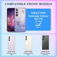 thumbnail image 2 of (3in1 for Samsung Galaxy S23 FE Case for Women Girls Glitter Girly Cute Bling Flowers Purple Phone Cases with Ring Stand Design Sparkle Floral Shiny Pretty Cover for Samsung S23 FE 5G 6.4'', 2 of 6