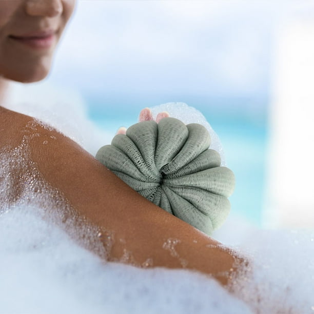 1* Toalla de baño con forma de flor para frotar la espalda, súper suave, para niña