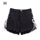 thumbnail image 1 of Pantalones cortos de mezclilla para mujer Pantalones cortos sueltos de Jean para niña Pantalones ajustados de cintura alta, Negro, M Vogacara AP001242-06B, 1 of 7
