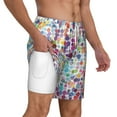 thumbnail image 3 of Gaeub Colorful Watercolor Dots Mens Swim Trunks Stretch Beach Shorts Quick Dry for Men Swim Shorts Swimwear with Pockets- X-Large, 3 of 9