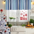 thumbnail image 6 of 2 Pack Valances for Windows, Blue Green Striped Window Valances for Living Room/Bedroom/Bathroom, Colorful Abstract Vertical Lines Art Light Filtering Kitchen Curtain Valance 60"W x18" L, 6 of 9