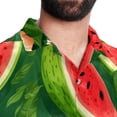thumbnail image 5 of Watermelon Men's Short Sleeve Beach Shirts Button Down Poplin Casual Printed Summer Unisex, 5 of 6