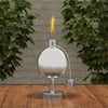 10 in. Stainless Steel Outdoor Fuel Canister Flame Light Tabletop Torch Lamp