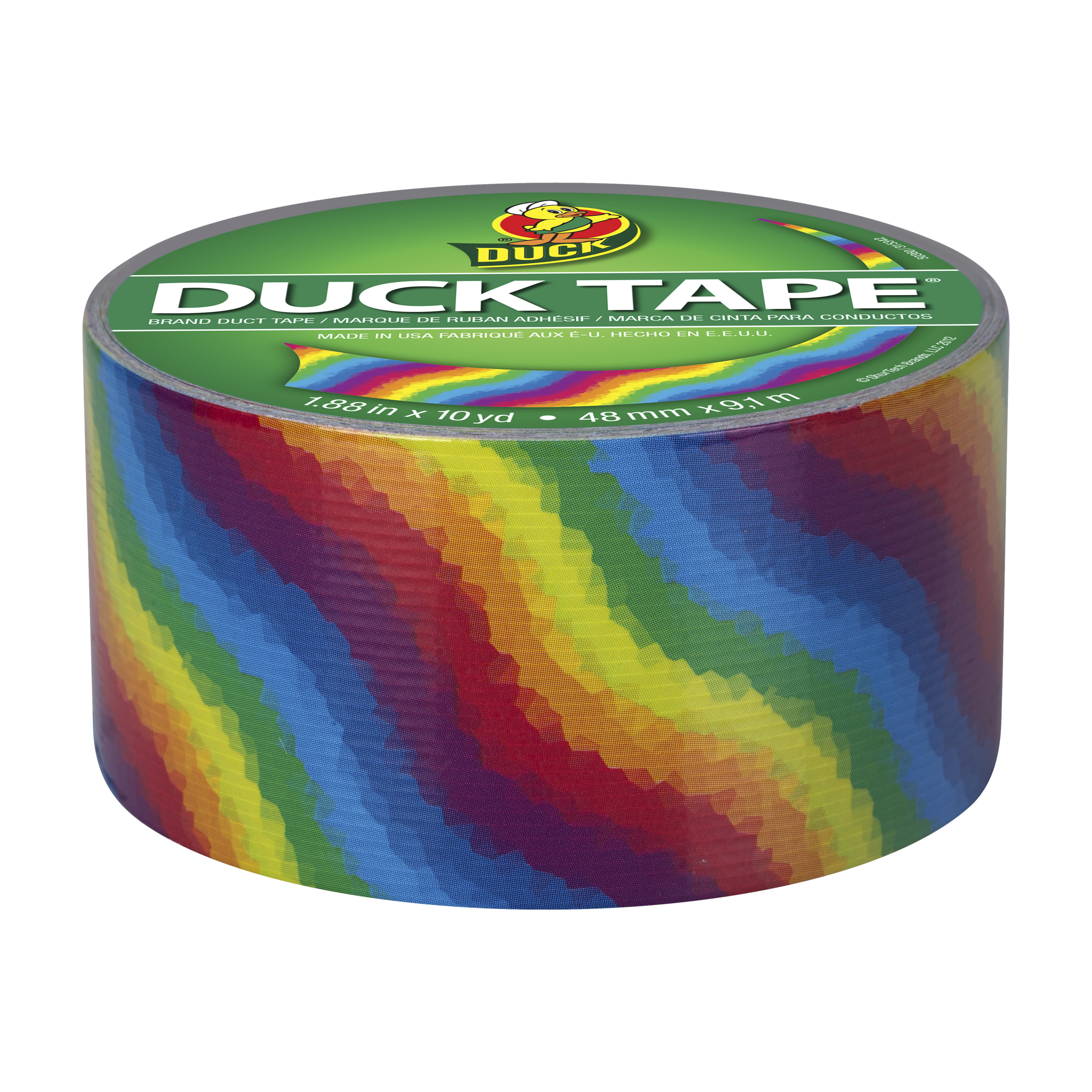 Duck 281496 Printed Duct Tape, Rainbow, 1.88" x 10 Yards, Rainbow - image 2 of 5