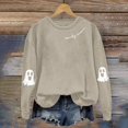 thumbnail image 6 of NMMUED Halloween Sweatshirt Women, Fall Clothes, Halloween Tees for Women, Womens Fall Tops, Halloween Crewneck, Pullover Sweatshirts for Women, Beige L, 6 of 7